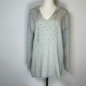 Nic + Zoe Soft Gray Twinkle Pullover Cashmere Cotton Blend Women’s Size Small